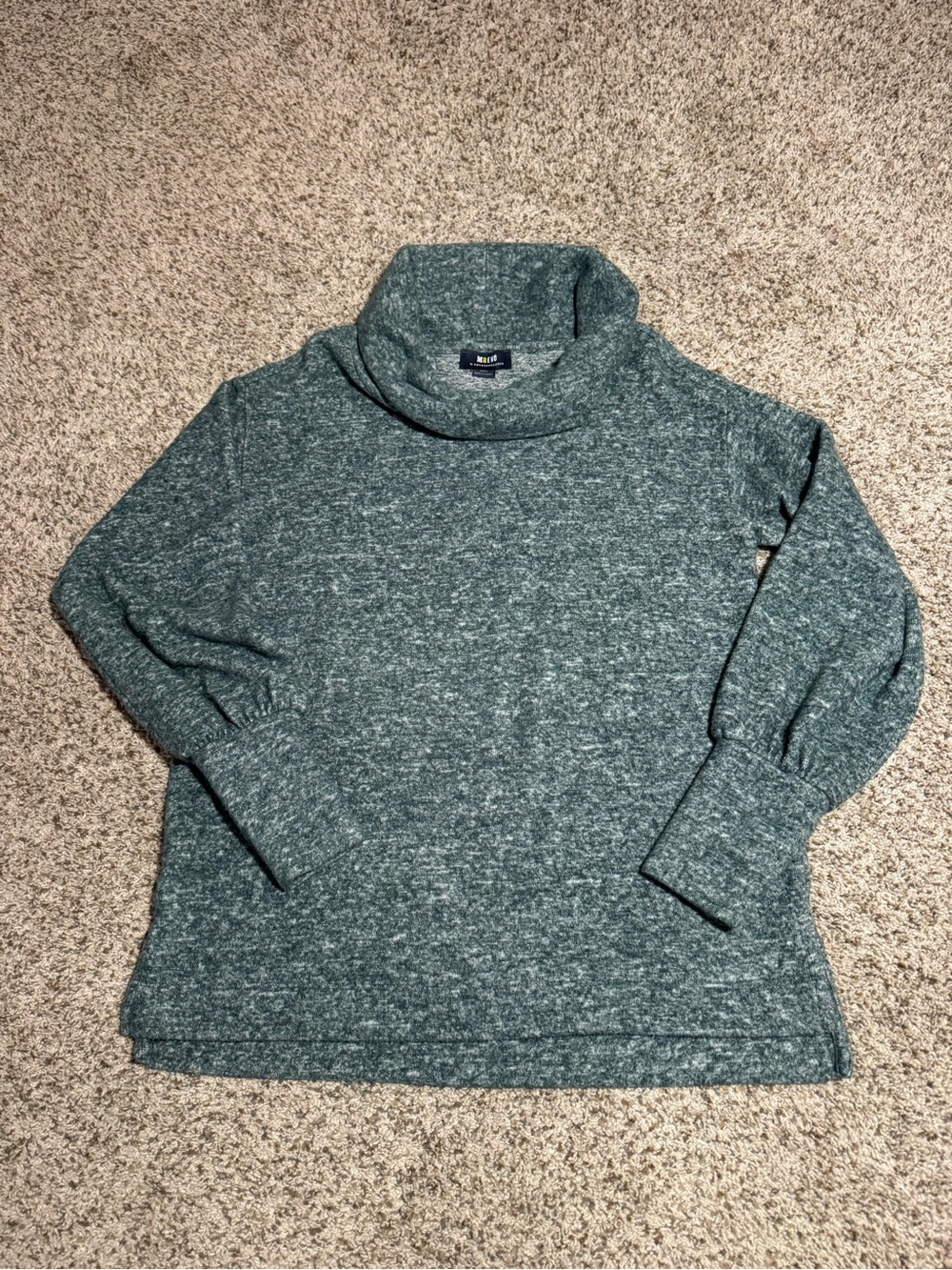 Anthropologie Maeve Green Marled Cowl Neck Sweater - XS